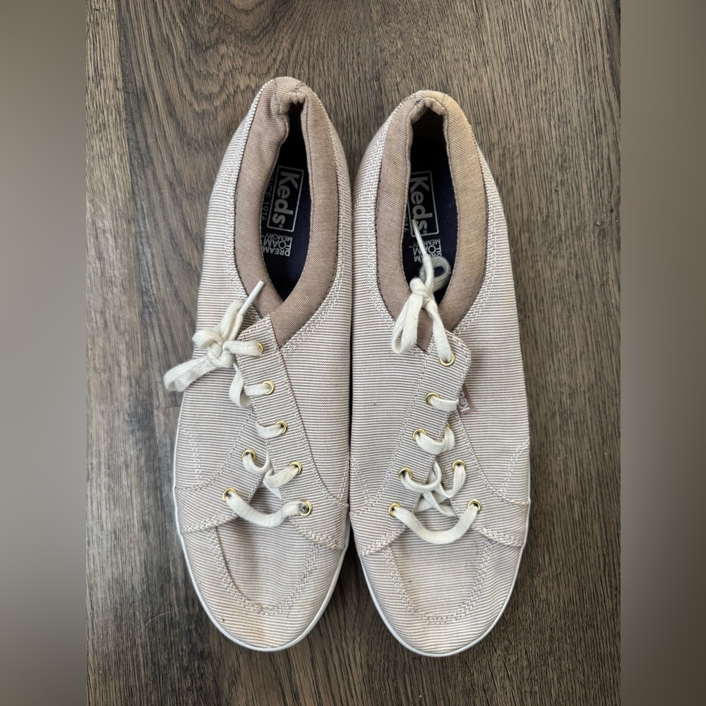 Keds Beige Canvas Slip-Ons